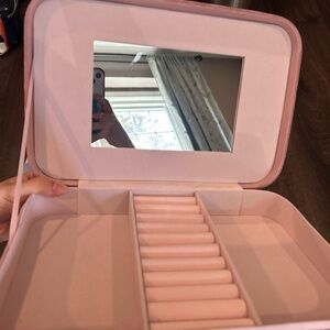 Pink velvet jewelry box